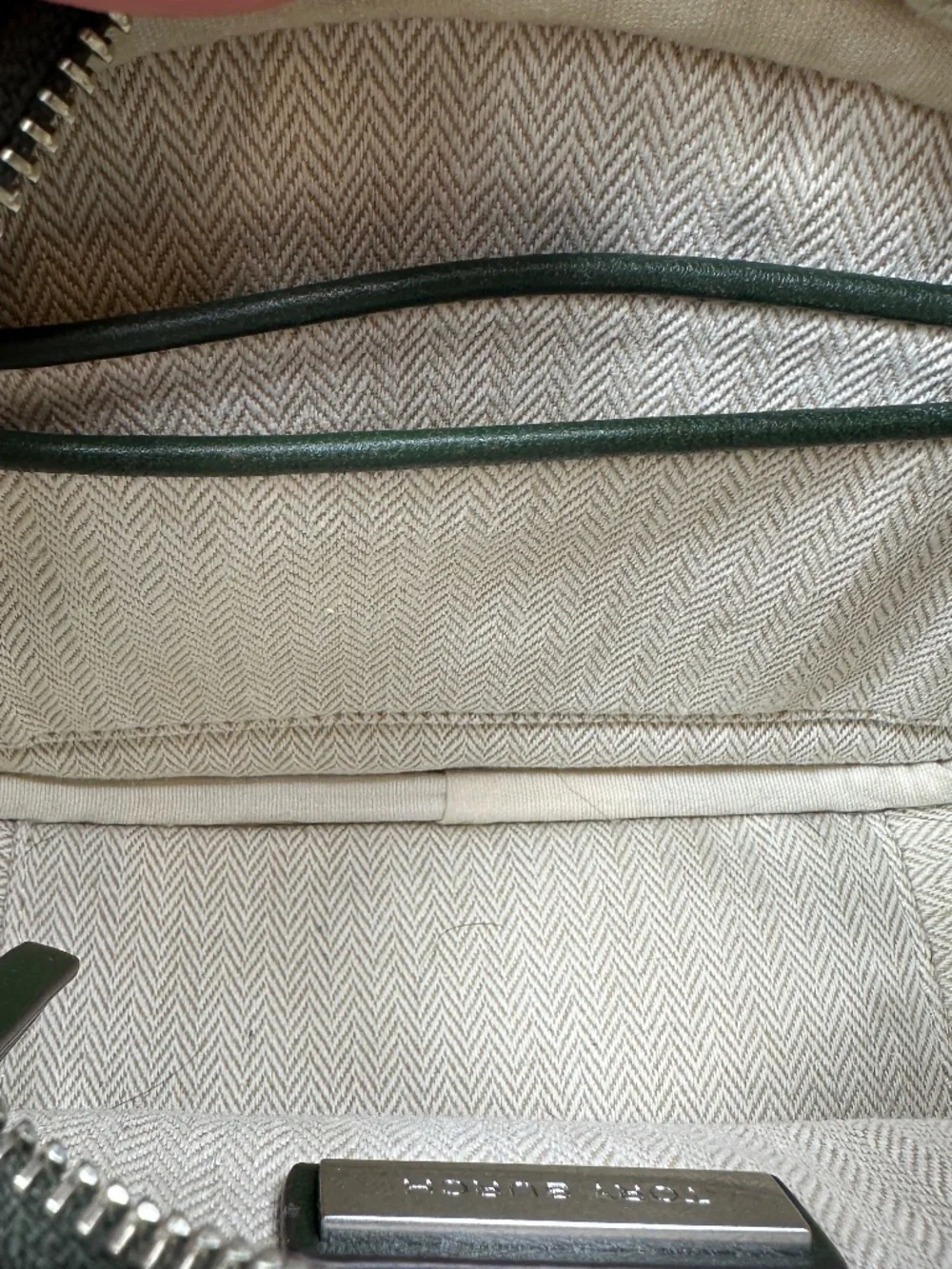 USED Tory Burch Kira Chevron Leather Camera Bag - Small In Green